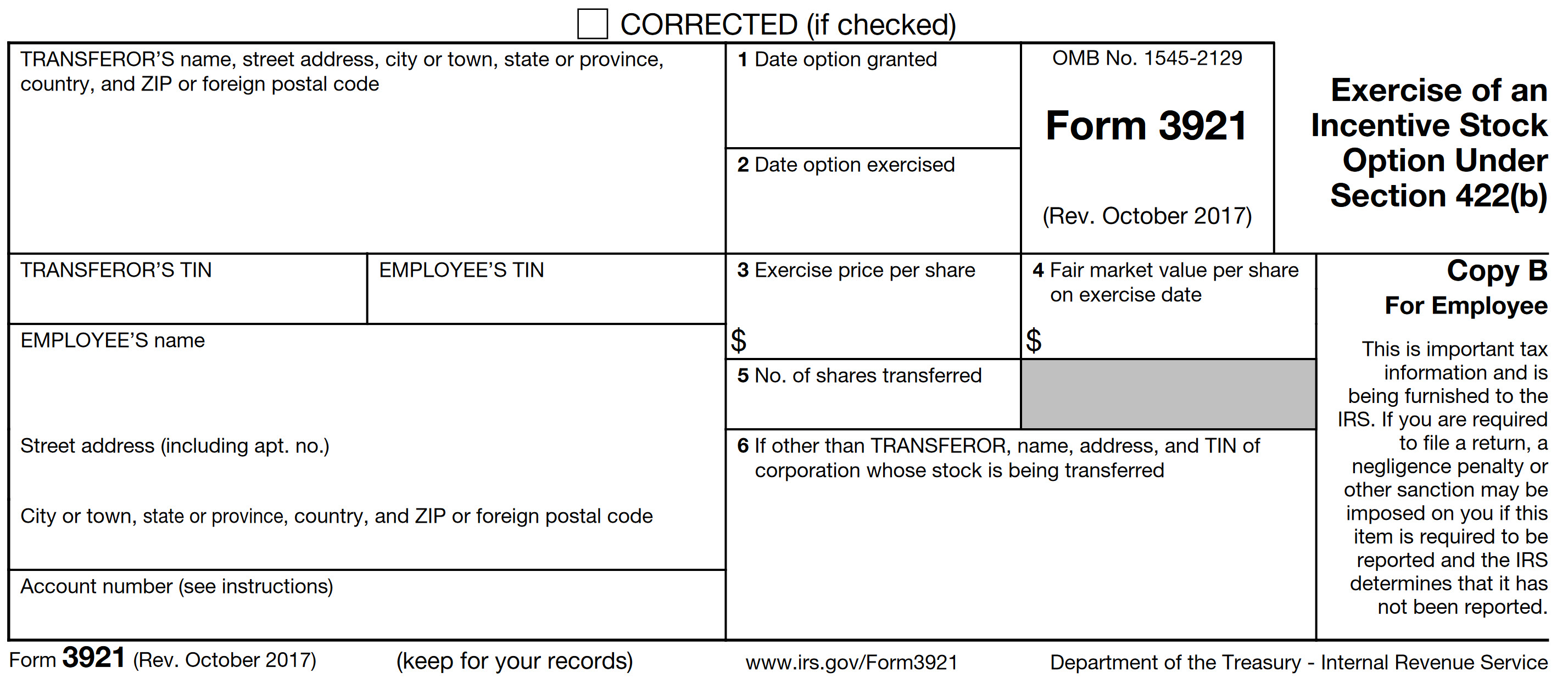 Form 3921