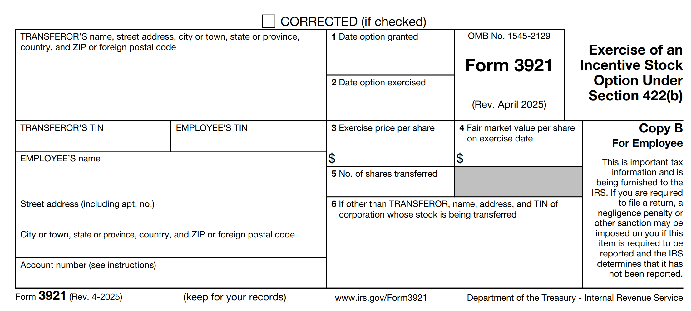 Form 3921